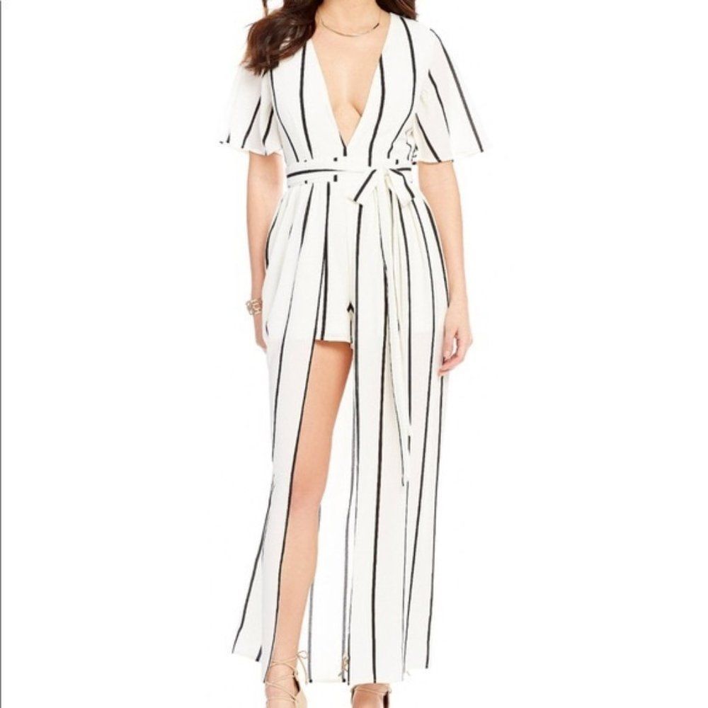 Socialite Striped Maxi Romper